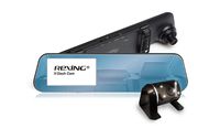 Rexing R1 Dual-Lens Dash Cam, Full HD 1080P with 4.3" LCD Screen, Rearview Mirror Design, All-Black