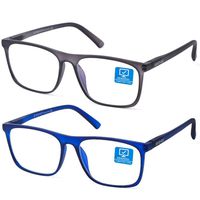 K Kenzhou Blue Light Blocking Computer Glasses 2 Pack Anti Eye Eyestrain Unisex(Men/Women) Glasses with Spring Hinges UV Protection FDA Approved