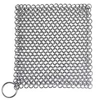 TOPBATHY Stainless Steel Cast Iron Cleaner Chainmail Scrubber Pan Scraper Cookware Accessories for Dutch Ovens Polycarbonate Skillet Grill 5x5 Inch