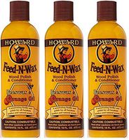 Howard FW0016 Feed-N-Wax Wood Polish and Conditioner, 16-Ounce (3-Pack)