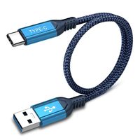 TITACUTE USB Type C Cable 1FT USB 3.0 to USB-C Cable Short Durable Nylon Braided Cord Rapid Data Sync Type C Charging Cable Compatible with Samsung Galaxy S10 Plus S10e Note 8 Blue