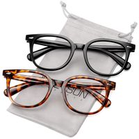 MEETSUN Blue Light Blocking Glasses for Women Men Nerd Eyeglasses Frame,Anti Eye Strain Computer Glasses for Reading/Gaming (Black + Tortoise shell / 2 PACK, 0.0)