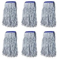 KLEEN HANDLER Nano Microbial Cut End Finish Mop | 1.25" Universal Headband, Pack of 6