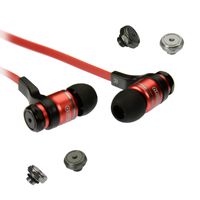 NarMoo R1M High-Fidelity Noise Isolation Headphones with Mic, Red