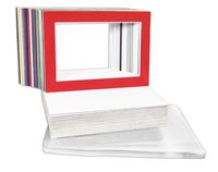 Golden State Art, Pack of 25 Mix Pre-Cut 5x7 Picture Mat for 4x6 Photo with White Core Bevel Cut Mattes Sets. Includes 25 High Premier Acid Free Bevel Cut Matts & 25 Backing Board & 25 Clear Bags