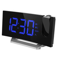 Mpow [Upgraded] Projection Alarm Clock, 5'' LED Curved-Screen Digital Alarm Clock, 4 Dimmer, Dual Alarms, 15 FM Radio, USB Charging Port, Sleep Timer, Snooze Function, Bedroom, Ceiling, Wall