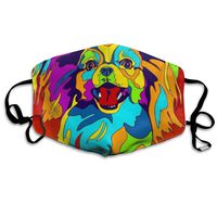 Multi-Color Papillon Dog Dust Mask,Washable and Reusable Cleaning Gardening Outdoor Activities Warm Windproof Mask