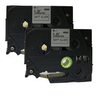 NEOUZA 2PK Compatible for Brother P-Touch Laminated Tze Tz Label Tape Cartridge 9mm x 8m (TZe-M921 Black on Matte Silver)