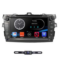 hizpo 8 Inch Double Din Car Radio Stereo Car GPS Navigation Fit for Toyota Corolla 2007 2008 2009 2010 2011 Support Mirrorlink Steering Wheel Control DVD Player Bluetooth RDS AM FM + Rear View Camera