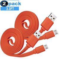 Micro USB Fast Power Charging Charger Cable Replacement Cord for JBL Wireless Speaker Logitech UE Boom,Charge 3,Charge 2,Charge,Micro II,Trip,Go,Clip,Charge 2 Plus Flat Android Phones Supply 2 Packs