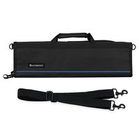 Messermeister 8-Pocket Heavy Duty Nylon Padded Knife Roll, Luggage Grade and Water Resistant, Black