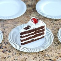 Tableclothsfactory 50 Pcs - White with Silver 6" Round Disposable Plastic Plate - Twirl Collection