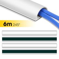 D Channel Cable Raceway, Stageek 245 inch On-Wall Cable Concealer Cord Cover Wire Hider, Self-Adhesive Cable Management Kit to Hide Wires,Cables, Cords for TVs and Computers - 16x15.4, White