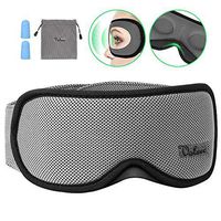 Sleep Mask, Voluex 3D Contoured Sleeping Eye Mask & Blindfold with Breathable Memory Foam for Men/Women/Kids, 100% Blockout Light Grey Eye Cover with Anti-Slip Adjustable Strap for Travel/Naps
