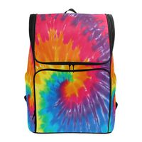 Naanle Chic Colors Whirlpool Tie-Dyed Pattern Casual Daypack College Students Multipurpose Backpack Large Travel Hiking Bag Computer Bag for Boys Girls