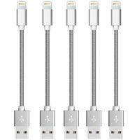 CableCord Replacement USB Charging Cable/Data Sync Short USB Compatible for iPhoneX Case/8/8 Plus/7/7 Plus/6/6s Plus,iPad Mini- Space Grey, 8-inch, 5-Pack