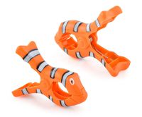 Clown Fish BocaClips by O2COOL, Beach Towel Holders, Clips, Set of two, Beach, Patio or Pool Accessories, Portable Towel Clips, Chip Clips, Secure Clips, Assorted Styles