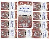 Sunmax 60 X Hearing Aid Batteries A312 312A Za312 312 Pr41 U