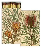 HomArt Large Decorative Protea Candle and Fireplace Wood Matches (Set of 3)