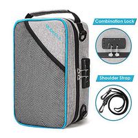 Smell Proof Bag, Smell Proof Container with 8 Layers of Thickened Carbon Lining, Smell Odor Proof Travel Storage Case with Combination Lock & Adjustable Shoulder Strap (10 x 7 x 4.5 inch)