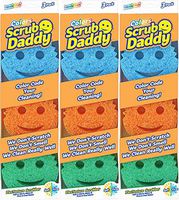 Scrub Daddy Colors- FlexTexture Sponge, Color Code Cleaning, Soft in Warm Water, Firm in Cold, Deep Cleaning, Dishwasher Safe, Multi-use, Scratch Free, Odor Resistant, Ergonomic- 3ct (Pack of 3)