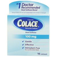 Colace Stool Softner 100 mg Capsules 10 ea (Pack of 5)