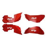 EAG JK Front and Rear Inner Fender Kit Sheet Metal Red 6PCS with Logo Cut Fit for 07-18 Jeep Wrangler JK