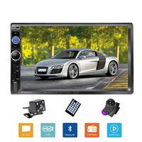 Podofo Double Din Car Stereo/Audio/Radio, 7" Touchscreen Digital LCD Monitor, MP3/USB/SD/FM, Bluetooth, Wireless Remote Control, Rear View Camera, Steering Wheel Control