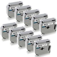 Greateam Compatible Label Tape Replacement for Brother M Tape MK231 MK-231 M231 M-K231s M-K231 Ptouch 12mm 0.47 Inch M Label Tape, for Brother Label Maker PTM95 PT90 PT70 PT65 PT80, 10-Pack