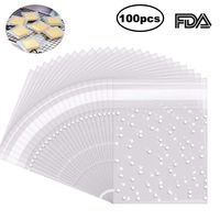 Cellophane Bags Self Adhesive Cookie Biscuit Candy Bags White Polka Dot Treat Bags Plastic Party Favor Bags (3.9x5.9in)