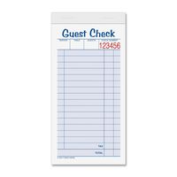 TOPS Guest Check Books, 2-Part, Carbonless, White/Canary, 3-11/32" x 6-3/8",  50 Sets/Pad, 10 Pads/Pack (45702)