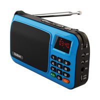 Alician Rolton W405 Portable Mini FM Radio Speaker Music Player TF Card for PC iPod Phone with LED Display Blue