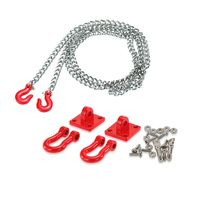 Aoile Metal Towing Straps Hook & Trailer Chain Kit for RC Car 1/10 Traxxas Axial SCX10 Tamiya CC01 RC4WD D90 RC Rock Crawler 1:10 Accessories