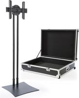 Displays2go 88 Inch H LCD LED Plasma Panel Stands for 32-70 Inch Flatscreens, Steel, Plywood, ABS Plastic Construction - Black (CDSTANDBK)