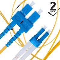 LC to SC Fiber Patch Cable Single Mode Duplex - 1m (3.28ft) - 9/125um OS1 LSZH (2 Pack) - Beyondtech PureOptics Cable Series
