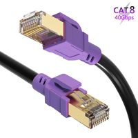 Cat 8 Ethernet Cable 20 ft, JewMod 26AWG Lastest 40Gbps 2000Mhz SFTP Patch Cord, Heavy Duty High Speed Cat8 LAN Network RJ45 Cable- in Wall, Outdoor, Weatherproof Rated for Router, Modem, PC, Gaming