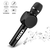 Wireless Karaoke Microphone,Ksera Portable Handheld Karaoke System 4-in-1 Bluetooth Mic with Speaker for Kids Home Party Song Record KTV and Speech, Compatible with Android iPhone iPad PC etc (Black)