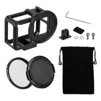 TELESIN Aluminum Protective Case Hollow Frame Housing for GoPro Hero 7 Black Hero 6 Hero5, with 52mm UV Filter and Backdoor, Good GPS/Wi-Fi Signal Receiving, HDMI Type-C Port Supported (Black)