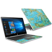 MightySkins Skin Compatible with HP Pavilion x360 15.6" (2018) - Teal Marble | Protective, Durable, and Unique Vinyl Decal wrap Cover | Easy to Apply, Remove, and Change Styles | Made in The USA