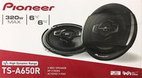 Pioneer TS-A650R TS-A Series 6-1/2" 3-Way Car Speakers with Multilayer Mica Matrix Cones (Pair) - Black