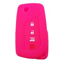 Coolbestda Rubber 4 Buttons Flip Folding Key Fob Remote Cover Case Keyless Jacket Protector for Toyota Camry 4-Runner RAV4 Highlander Yaris HYQ12BFB