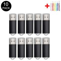 10PCS 2.0/3.0 USB Flash Drive Pen Drive Memory Stick Thumb Stick Pen Black (2.0/16GB, Black)