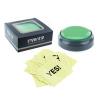 Inventiv 30 Second Custom Recordable Talking Button, Record & Playback Your Own Message, Quality Voice Sound Recorder - 15 Phrase Stickers Included (Green)
