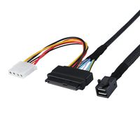 CableCreation 2.5FT Mini SAS HD Cable Internal Mini SAS SFF 8643 to U.2 SFF 8639 Cable with 4 Pin SATA Power Connector for Workstations,Servers and More