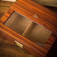 Mei Xu Cigar Box - Cigar Box Imported Cedar Wood Transparent Window humidor @ (Color : B)