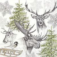 IHR 20 Luxury Paper Lunch Napkins- Winter Wildlife
