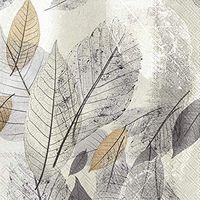 IHR 20 Luxury Paper Lunch Napkins- Fancy Fall (Grey)