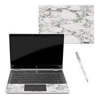Mightyskins Skin Compatible with Hp Pavilion X360 14" (2018) - White Marble | Protective, Durable, and Unique Vinyl Decal Wrap Cover | Easy to Apply, Remove, and Change Styles | Made in The USA