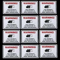 12 Security Cameras in USE Warning Sticker Decals LOT 3x4"
