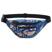 DAITET Fanny Pack for Men, Women, Kids,Outdoors, Workout Waist Bag Adjustable Belt, Waterproof Travel Bag, Running Bag fit for iPhone Samsung (Blue Leaf)